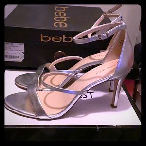 Silver open toed sandals